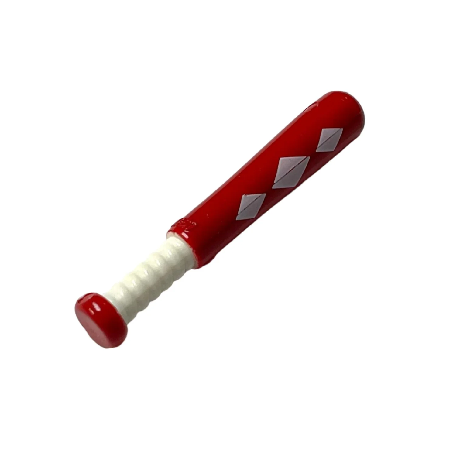 Minifigure Utensil, Baseball Bat 4L with White Grip Handle and 3 Diamonds Pattern, Part# 93220pb02