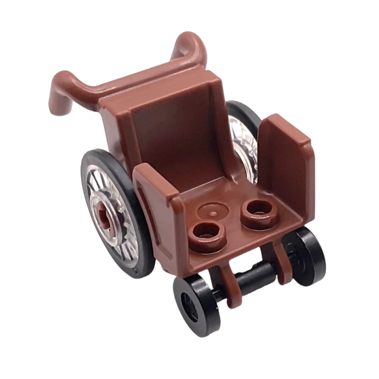 Minifigure, Utensil Wheelchair with Open Sides and High Arm Rests with Wheels, Part# 80440c01