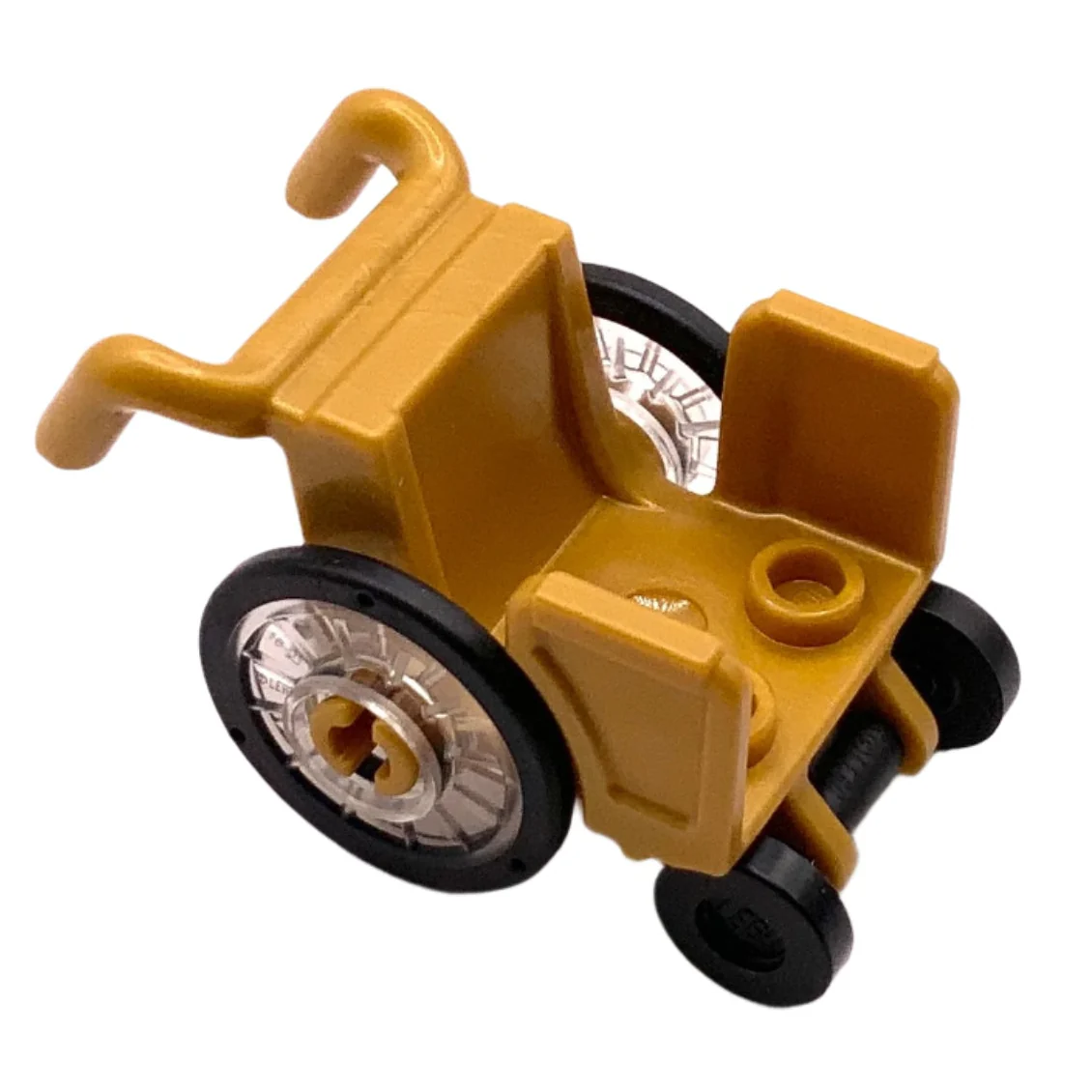 Minifigure, Utensil Wheelchair with Open Sides and High Arm Rests with Wheels, Part# 80440c01 - Image 2