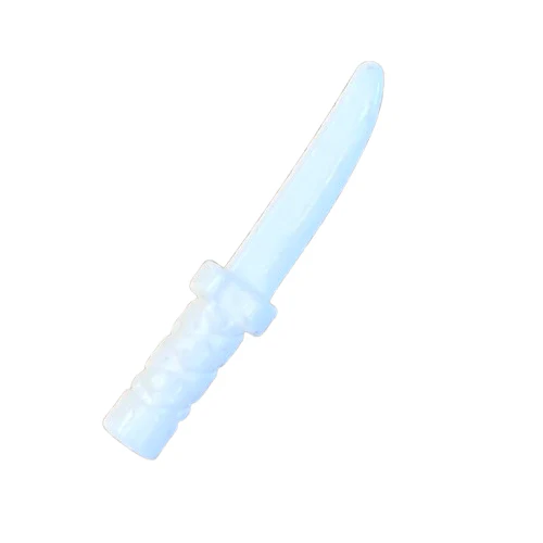 Minifigure, Weapon Knife with Flat Hilt End and Curved Blade, Cross Hatched Grip, Part #37341b - Image 5