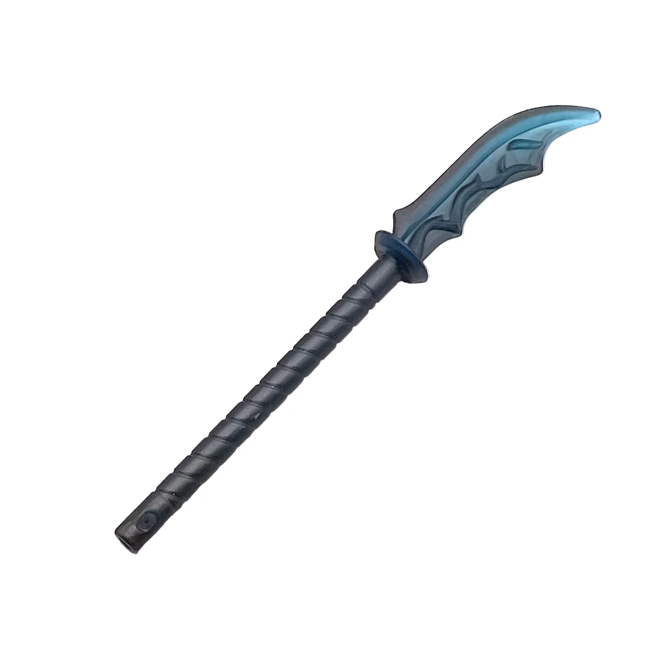 Minifigure Weapon Naginata with Marbled Trans-Light Blue Pattern, Part# 41159pb01