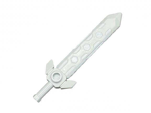 Minifigure, Weapon Sword, Long with Molded Flexible Rubber (Same Color) Tip and Angular Crossguard, Part# 24108