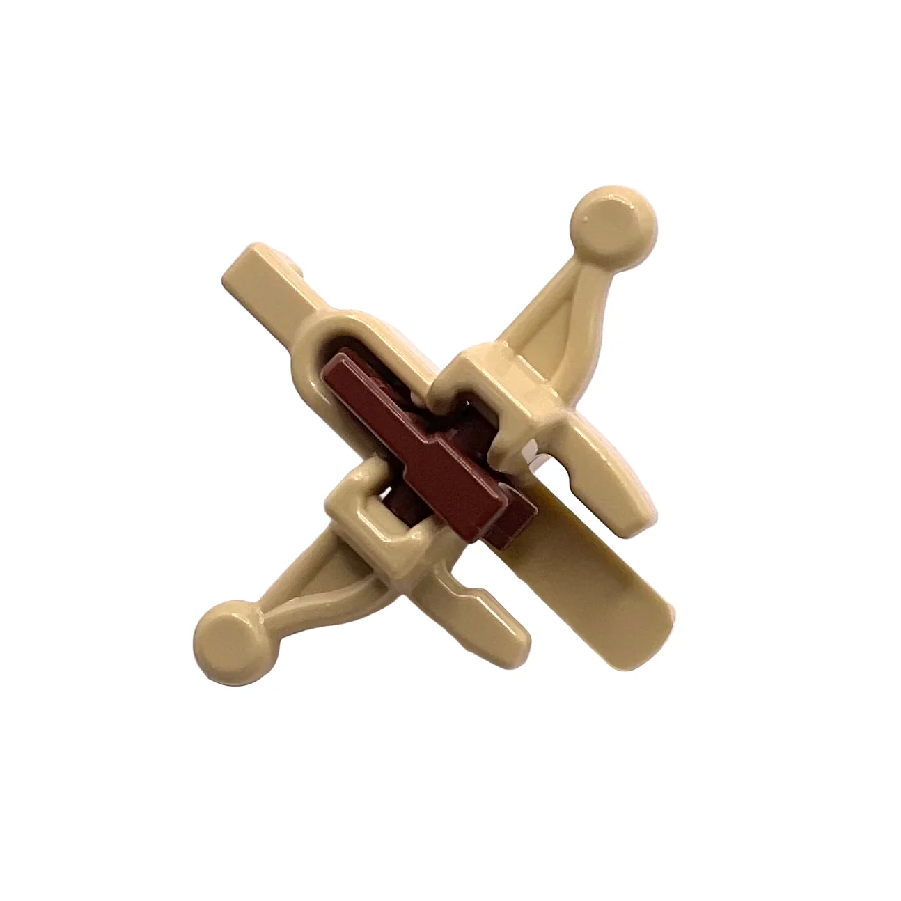 Minifigure Weapon, Wookie Crossbow with Mini Blaster with Reddish Brown Trigger, Part# 20105c02