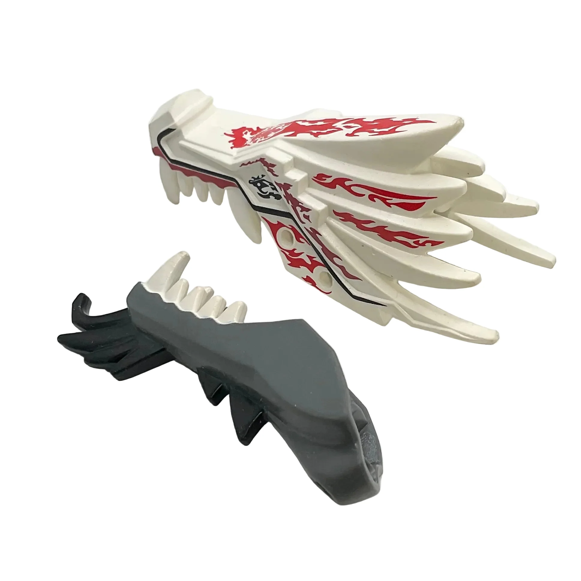 Ninjago Fire Ultra Dragon Head Jaw Upper and Lower, Part# 93070pb04 + 93072pb04