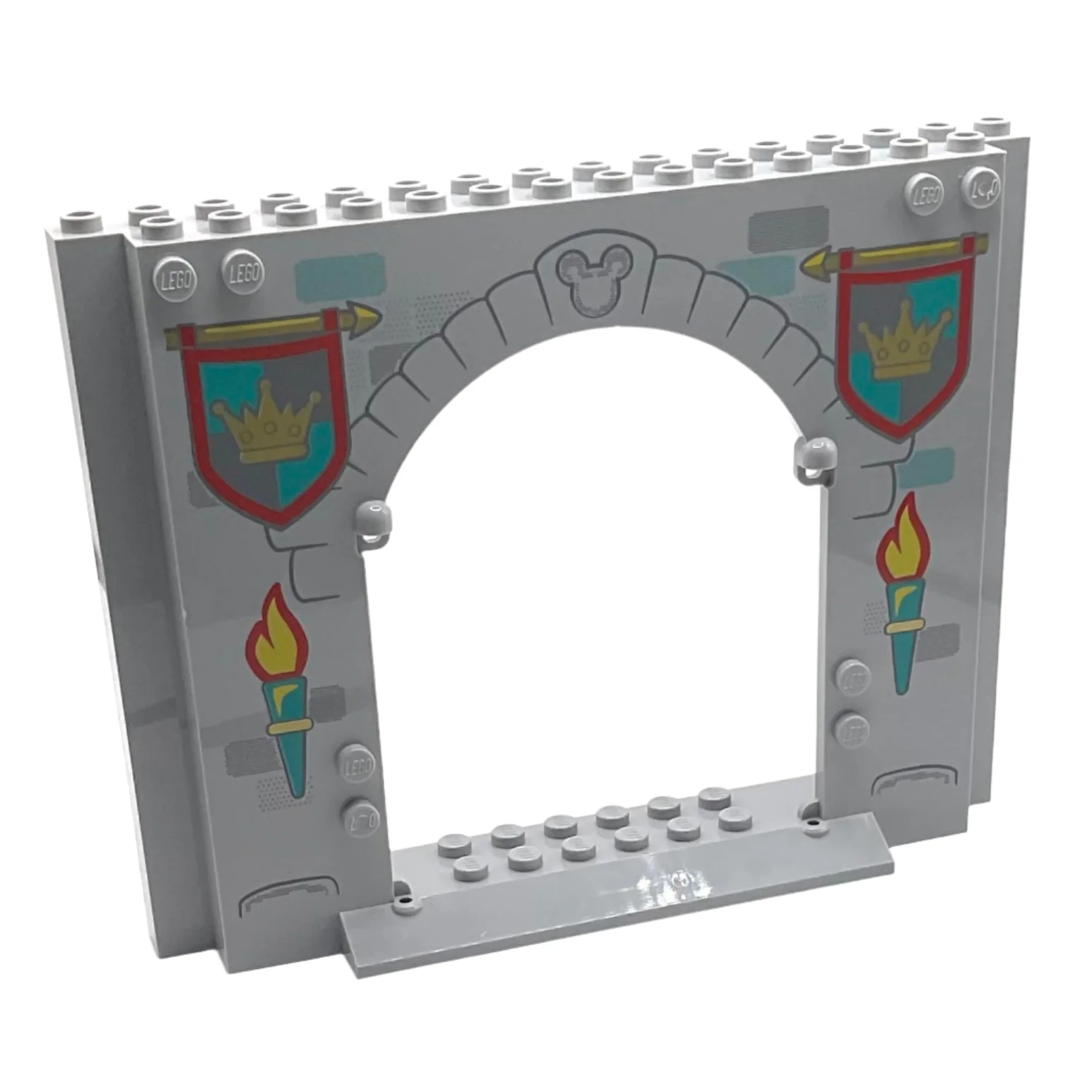 Panel 4x16x10 with Castle Banners, Torches, and Mickey Mouse Logo, Part# 15626pb12