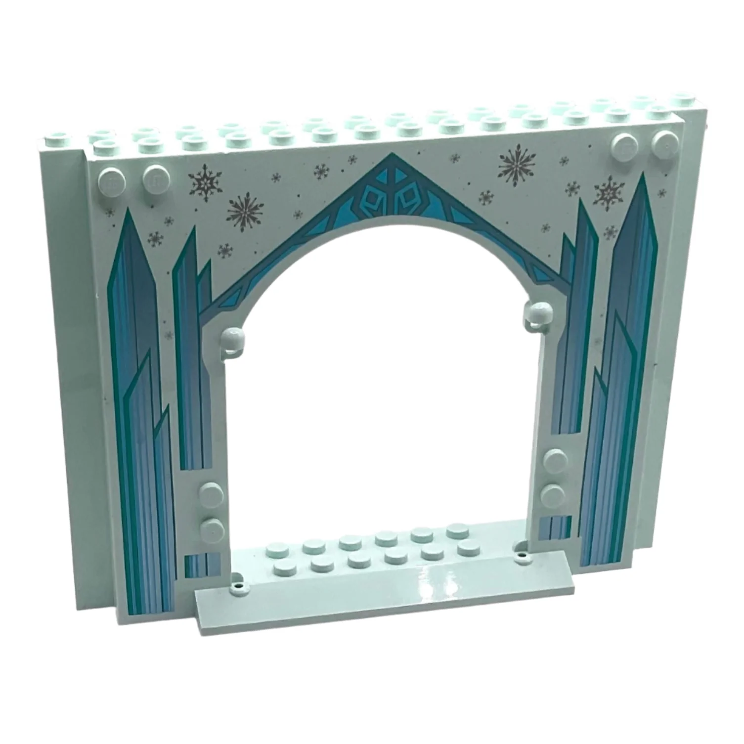 Panel 4x16x10 with Metallic Light Blue Ice Crystals and Silver Stars Pattern, Part# 15626pb11