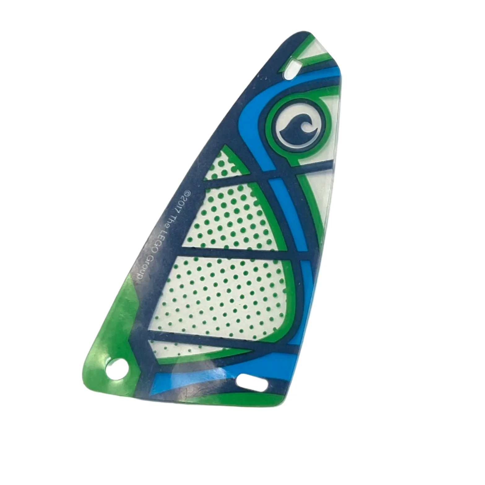 Plastic Triangle 6 x 12 Sail with Dark Blue Water in Circle and Dark Azure, Dark Blue and Green Markings Pattern, Part# 32918