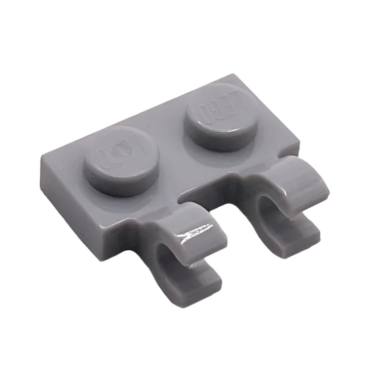 Plate, Modified 1x2 with 2 Open O Clips (Horizontal Grip), Part# 60470b - Image 2