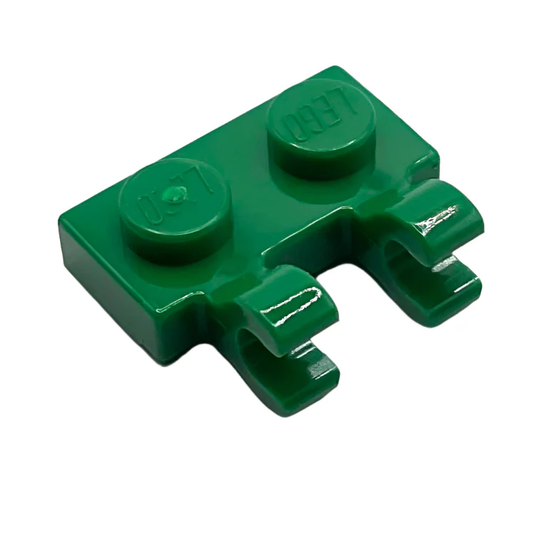 Plate, Modified 1x2 with 2 Open O Clips (Horizontal Grip), Part# 60470b - Image 4