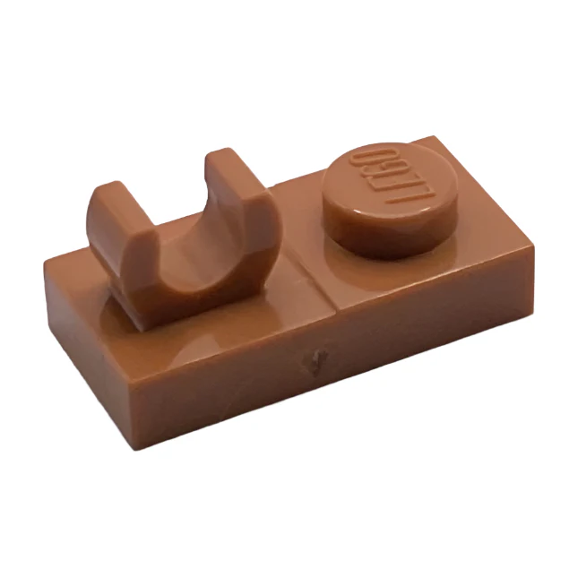 Plate, Modified 1x2 with Open O Clip on Top, Part# 44861