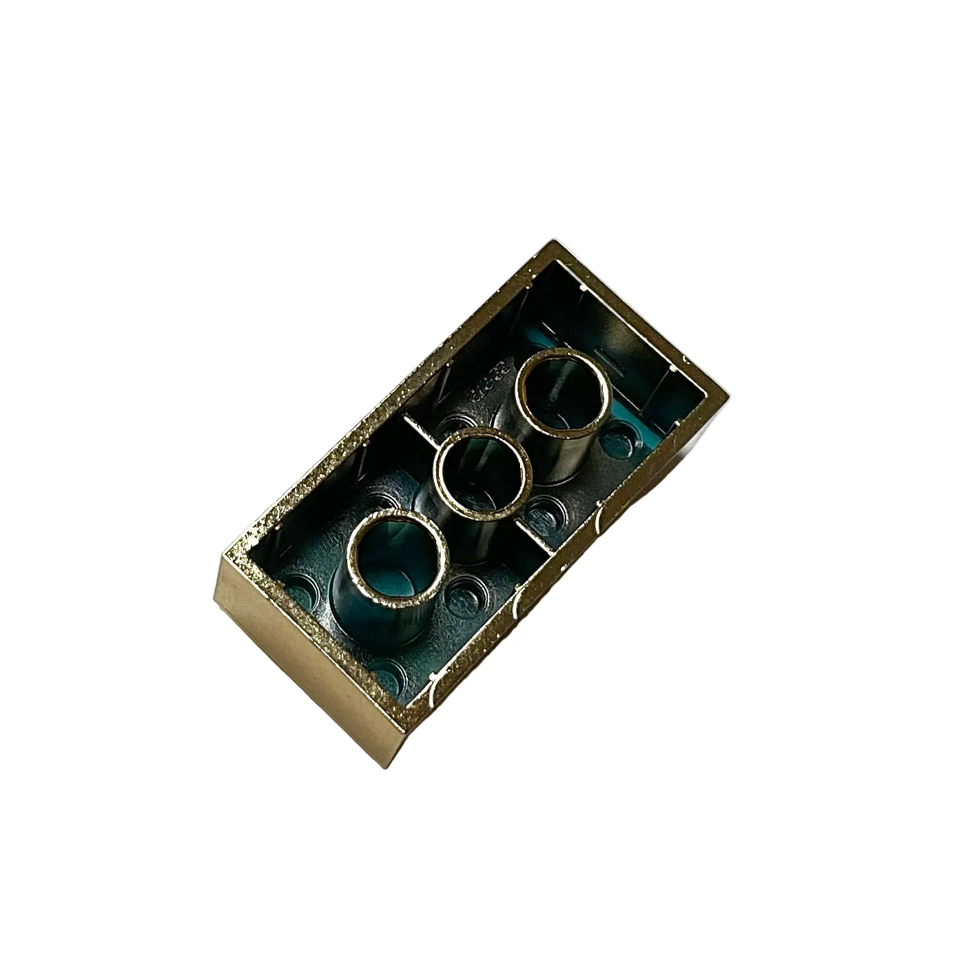 Brick 2x4 with Custom Chrome Gold Finish Real LEGO® Part# 3001 - Image 2
