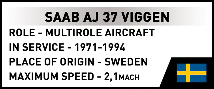 SAAB AJ 37 Viggen Jet Fighter: COBI Set #5915 - Image 9