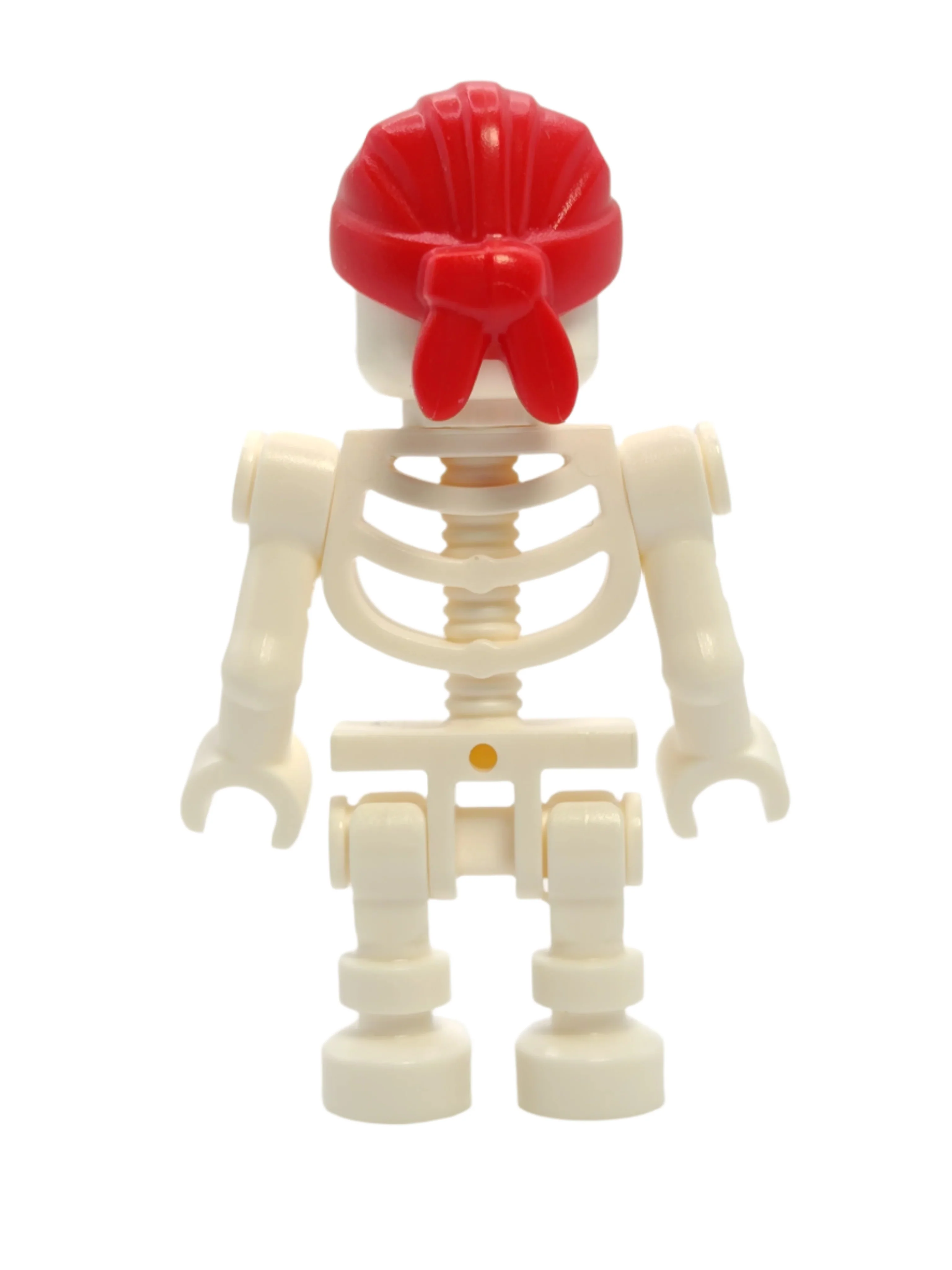 Skeleton - Standard Skull, Bent Arms Vertical Grip, Red Bandana with Double Tail in Back, pi195 - LEGO® Pirates IV - Image 3