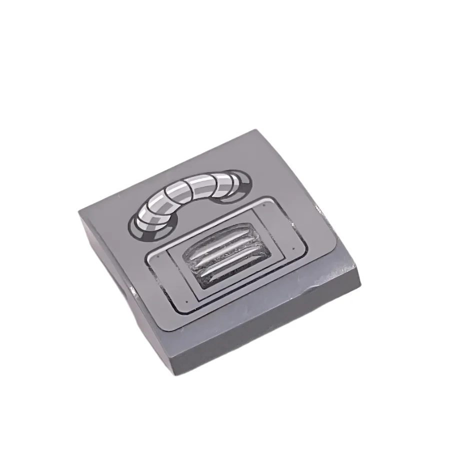 Slope, Curved 2 x 2 x 2/3 with Vent Grille and Pipe Pattern (Sticker), Part# 15068pb048