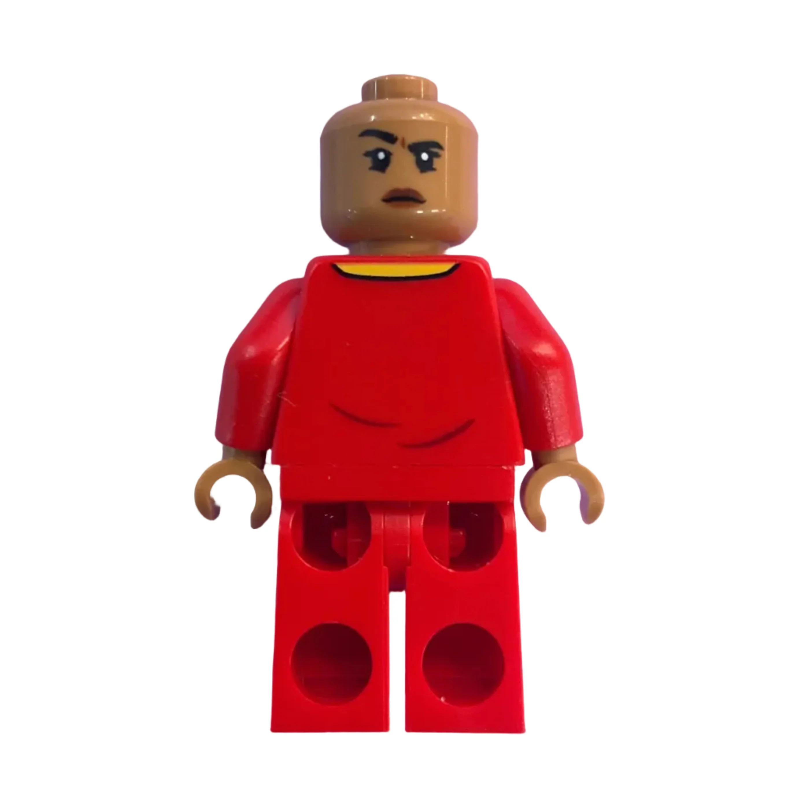 Soccer Player, Female, Red Uniform, Medium Nougat Skin, Dark Red Ponytail, idea141 - LEGO® Ideas Minifigure - Image 3