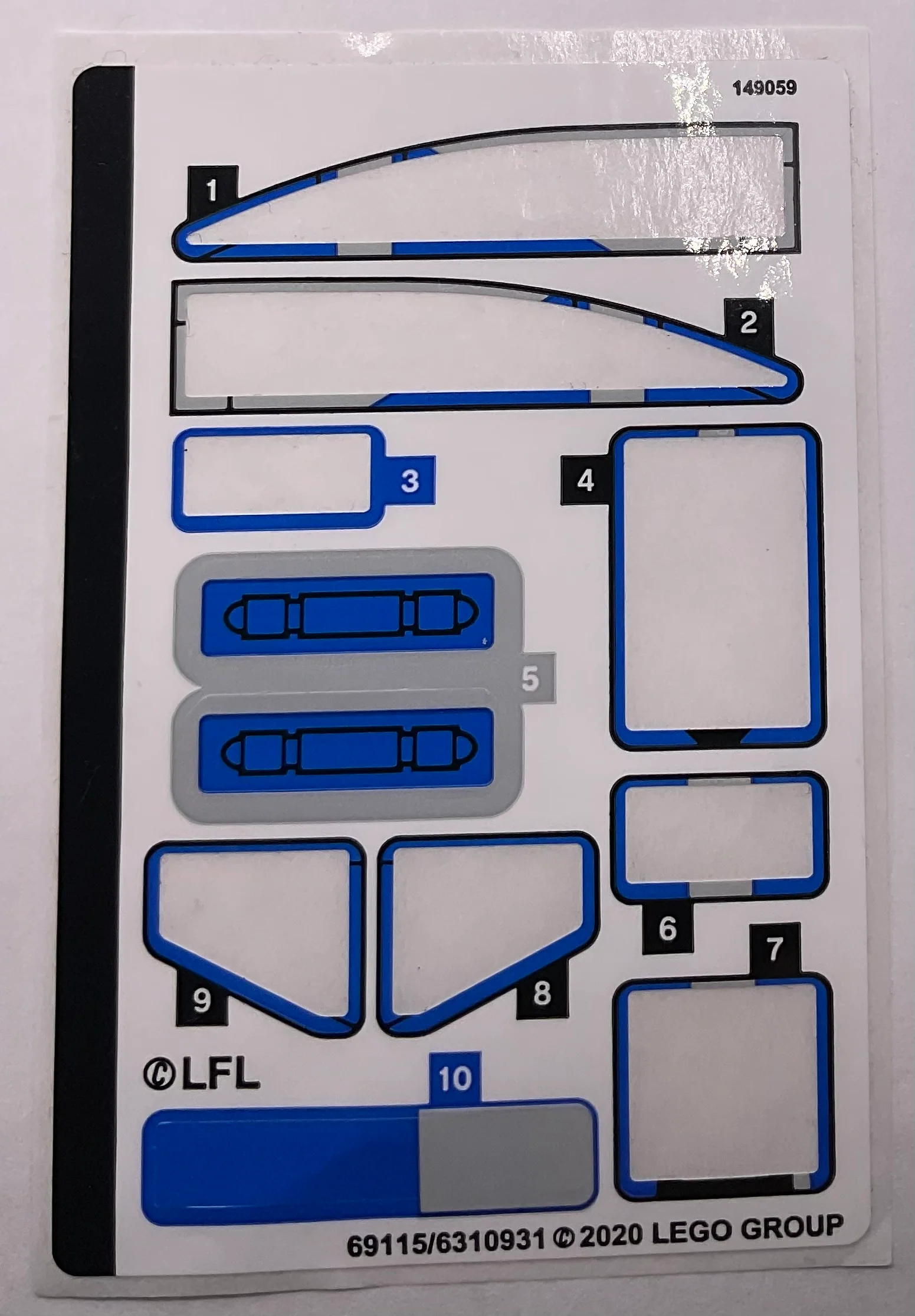 Sticker Sheet for Set 501st Legion Clone Troopers, 75280 - (69115/6310931), Part# 75280stk01 - Image 6