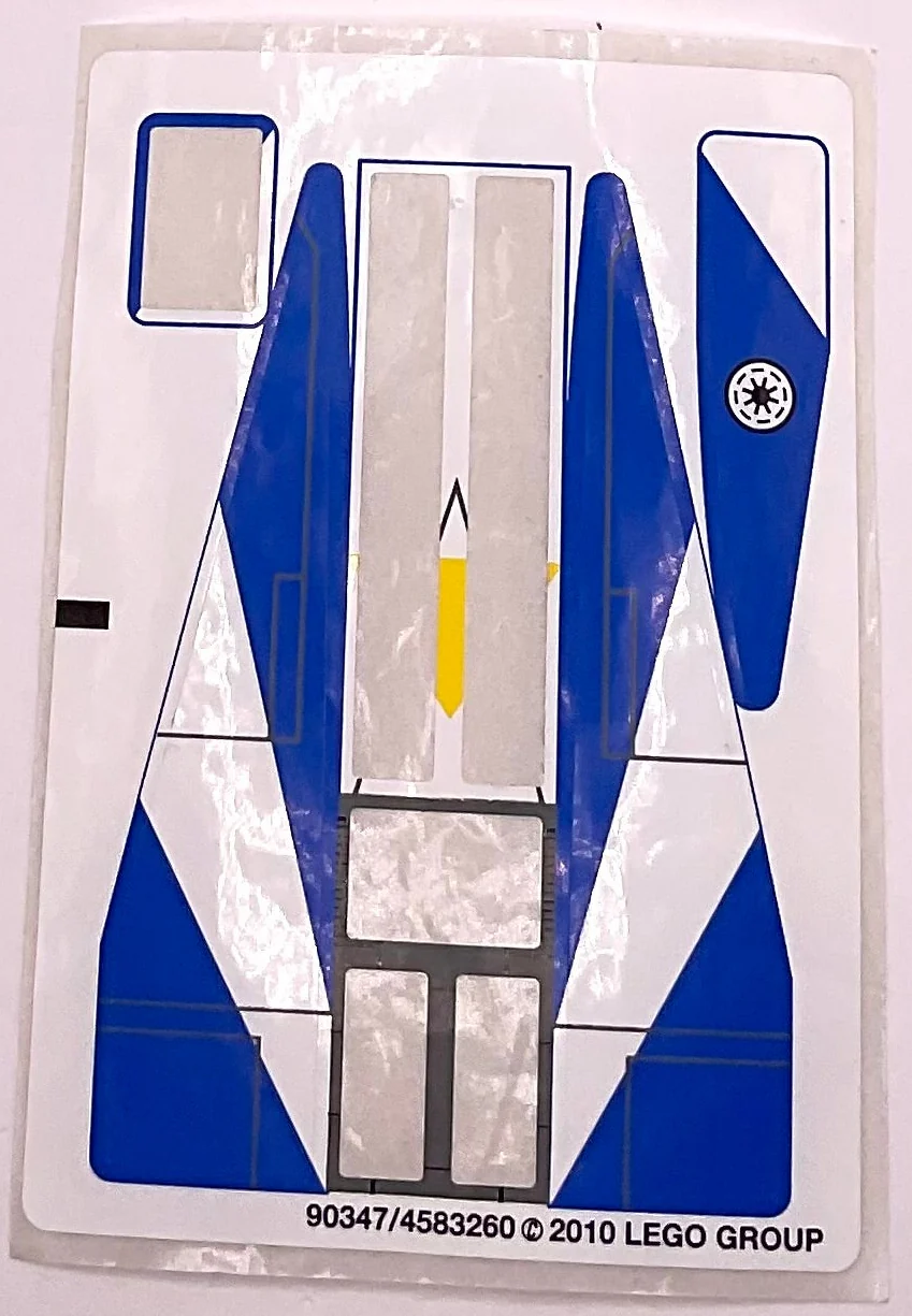 Sticker Sheet for Set Plo Koon's Jedi Starfighter, 8093 - (90347/4583260), Part# 8093stk01 - Image 2