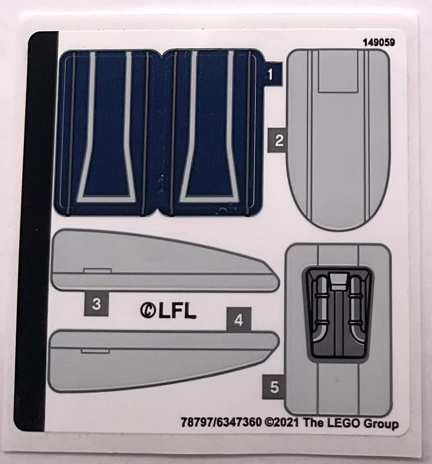 Sticker Sheet for Set Mandalorian Starfighter, 75316-1 - (78797/6347360), Part# 75316stk01