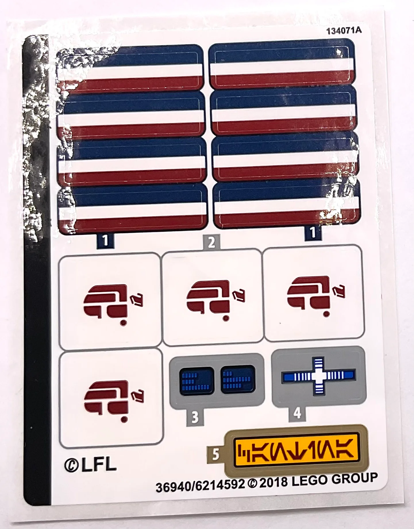 Sticker Sheet for Set Mos Eisley Cantina, 75205-1 - (36940/6214592), Part# 75205stk01