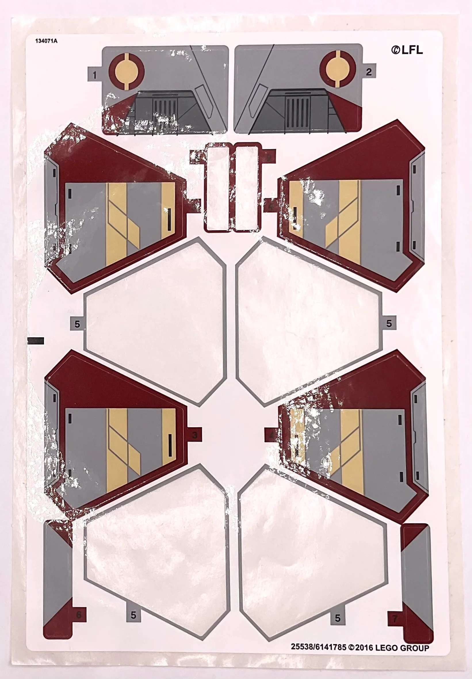 Sticker Sheet for Set Obi-Wan's Jedi Interceptor, North American Version, 75135 - (25538/6141785), Part# 75135stk01b - Image 2