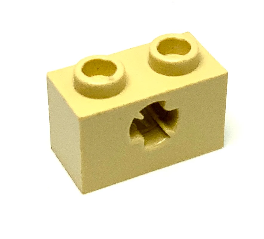 Technic, Brick 1x2 with Axle Hole (x Shape), Part# 32064b - Image 4