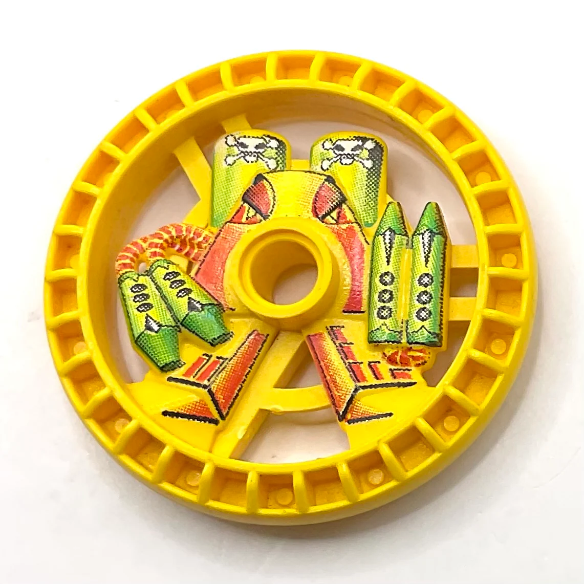 Technic, Disk 5x5 - RoboRider Talisman Wheel, Toxic Robot Pattern, Part# 32357pb01 - Image 2