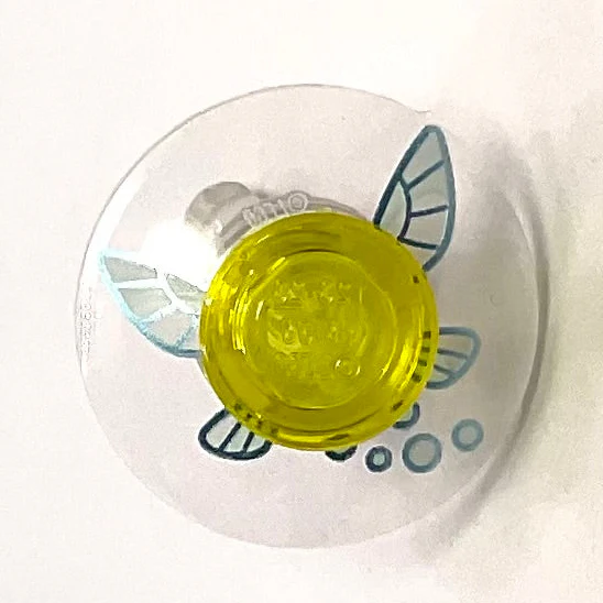 The Legend of Zelda Navi (Dish 2 x 2 Inverted (Radar) with White, Light Aqua and Metallic Light Blue Fairy Wings and Circles Pattern and Tile Round 1 x 1), Part# 4740pb029 + 98138 - Image 2