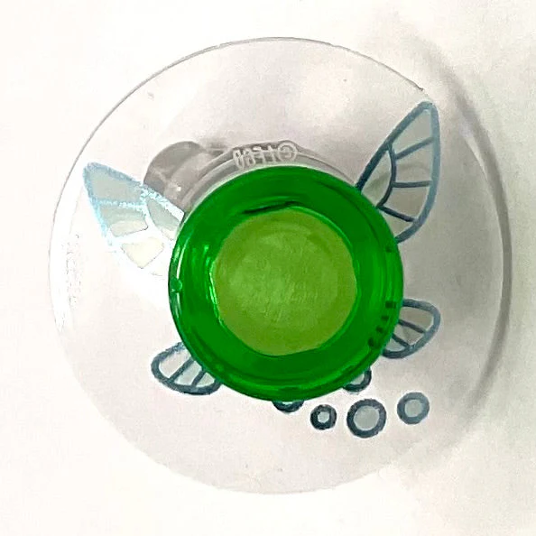The Legend of Zelda Navi (Dish 2 x 2 Inverted (Radar) with White, Light Aqua and Metallic Light Blue Fairy Wings and Circles Pattern and Tile Round 1 x 1), Part# 4740pb029 + 98138 - Image 3