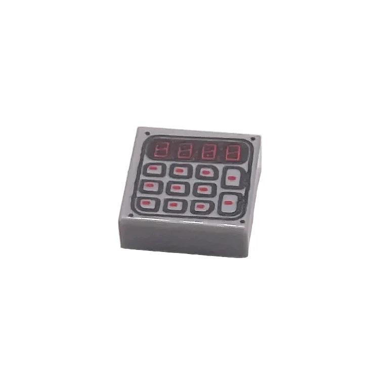 Tile 1 x 1 with Black and Red Digital Keypad Pattern, Part# 3070pb089