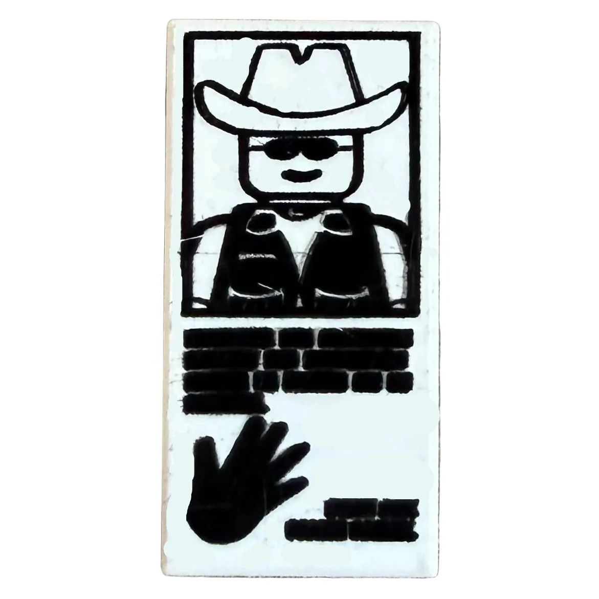 Tile 1 x 2 with Hand Print and Cowboy Pattern Part# 3069px34