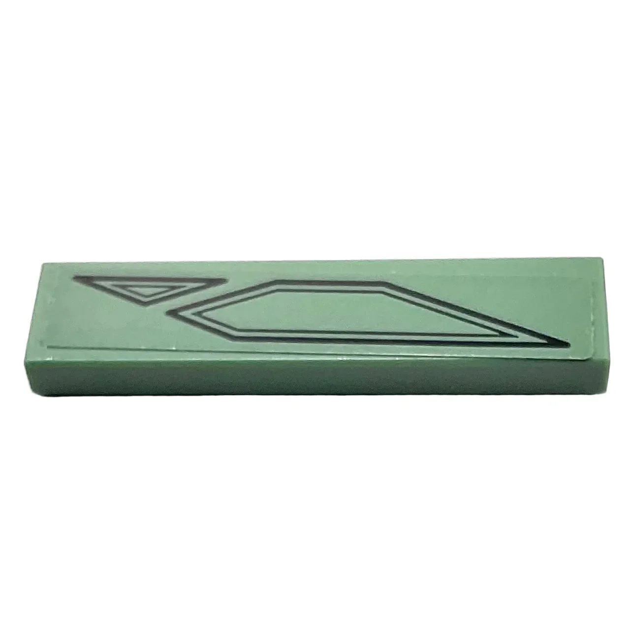 Tile 1 x 4 with Black Lines, Triangle and Pentagon Pattern (Sticker), Part# 2431pb0849