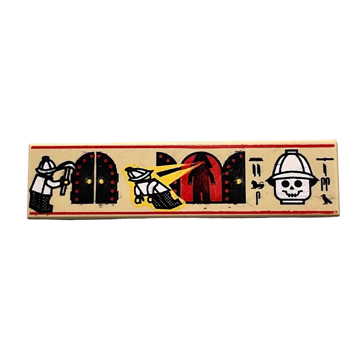 Tile 1 x 4 with Hieroglyphs and Minifigure Pattern, Part# 2431px4