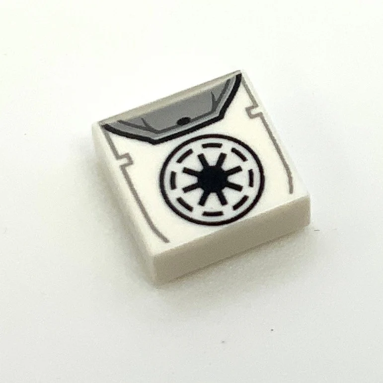 Tile 1x1 with Black SW Galactic Republic Symbol Backpack Pattern, Part# 3070pb268