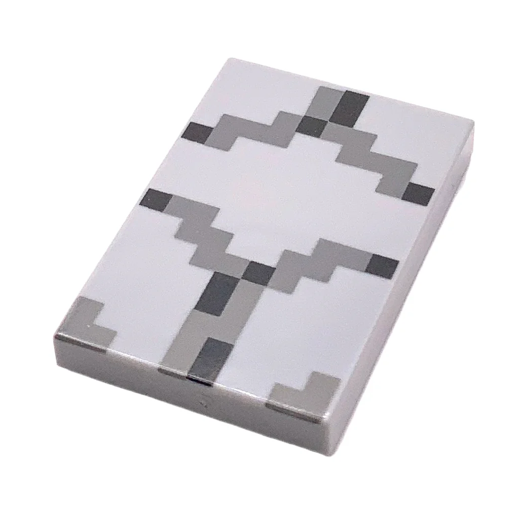 Tile 2 x 3 with Pixelated Black and Dark Bluish Gray Stone Pattern, Part# 26603pb088