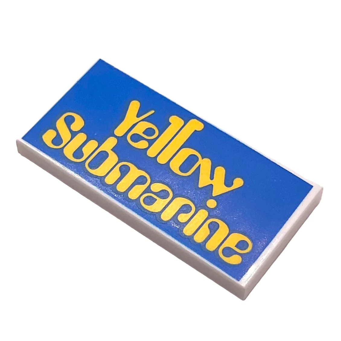 Tile 2 x 4 with 'Yellow Submarine' on Blue Background Pattern, Part# 87079pb0353