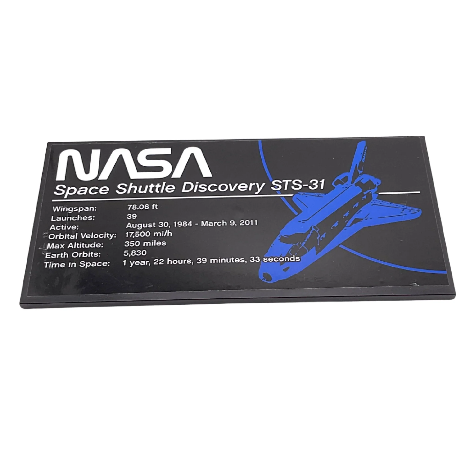 Tile 8x16 with Bottom Tubes, Textured Surface with Space Shuttle Discovery STS-31 Pattern (Sticker), Part# 90498pb52