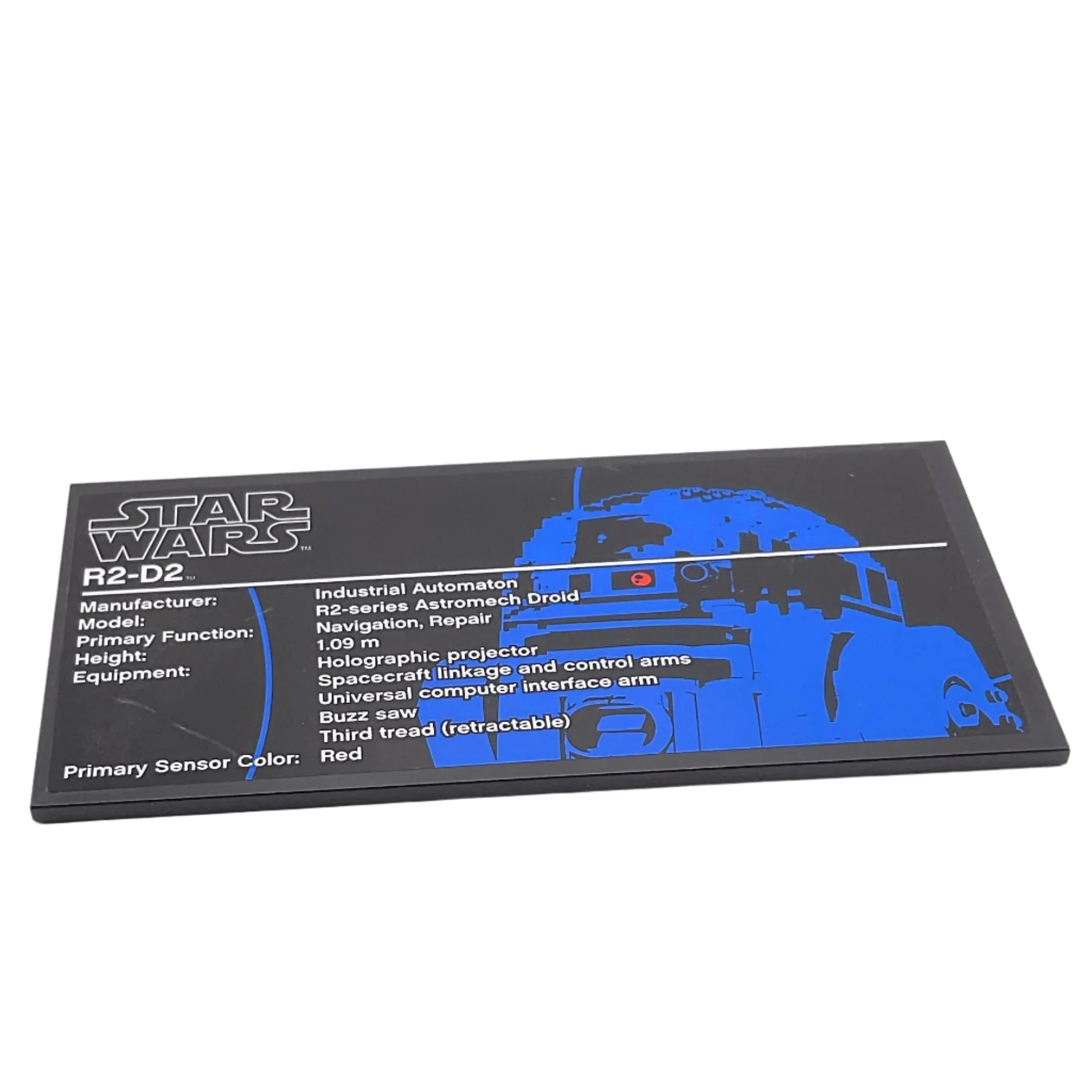 Tile 8x16 with Bottom Tubes, Textured Surface with Star Wars R2-D2 Pattern (Sticker), Part# 90498pb09