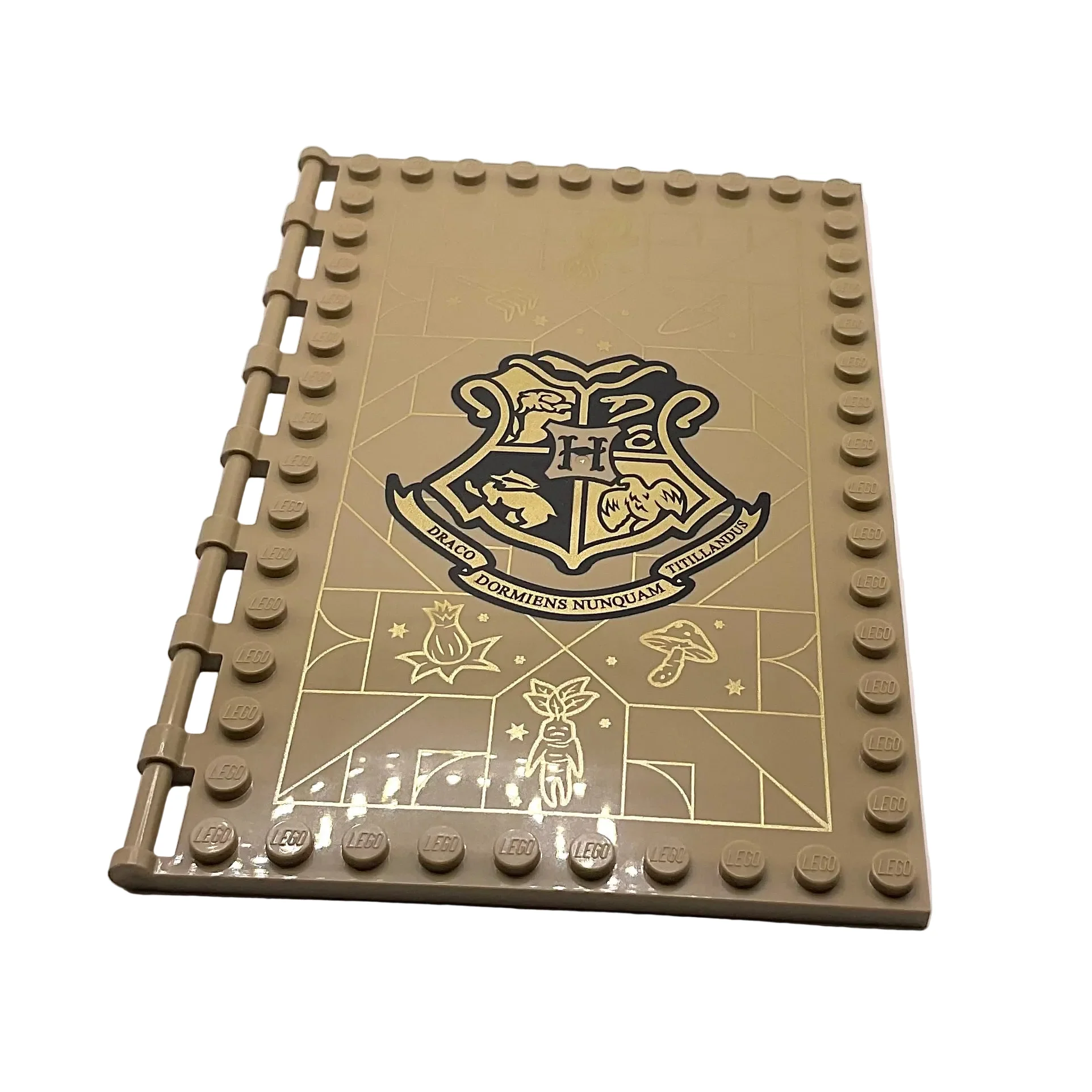 Tile, Modified 10x16 with Studs on Edges and Bar Handles with Hogwarts Herbology Class Pattern, Part# 69934pb004