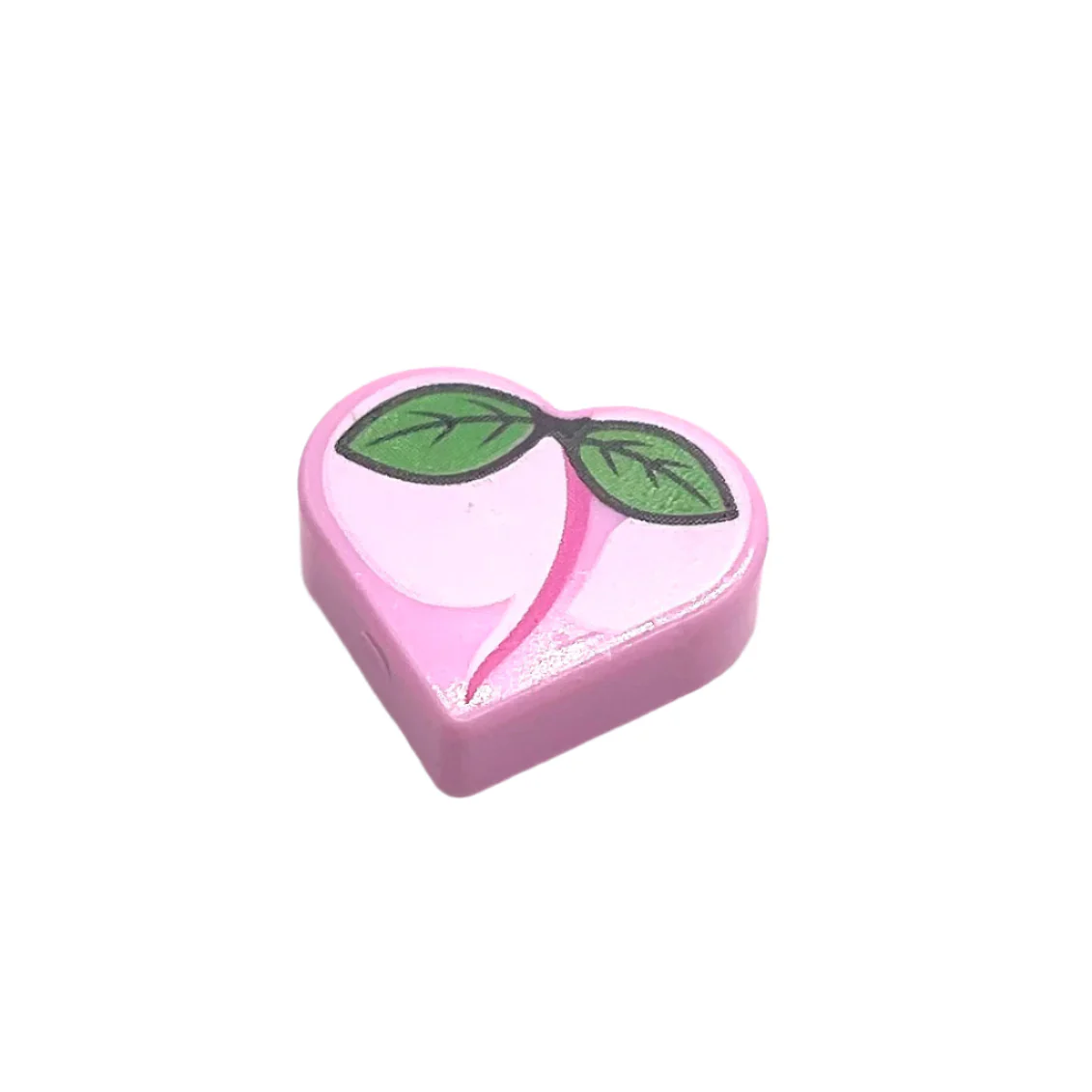 Tile, Round 1 x 1 Heart with Peach Pattern, Part# 39739pb02