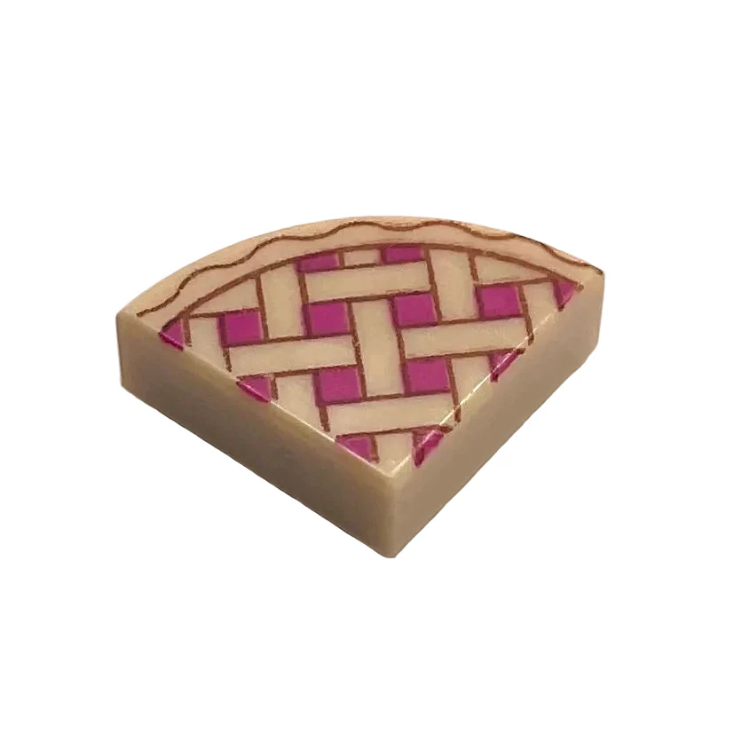 Tile, Round 1 x 1 Quarter with Lattice Pie Pattern, Part# 25269pb001