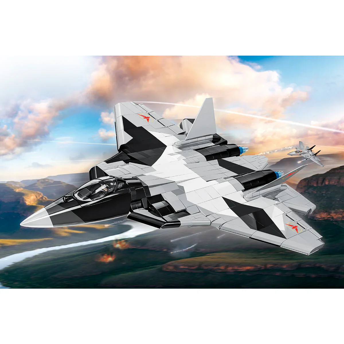 TOP GUN Su-57 FELON Fighter: COBI Set #5921 - Image 4