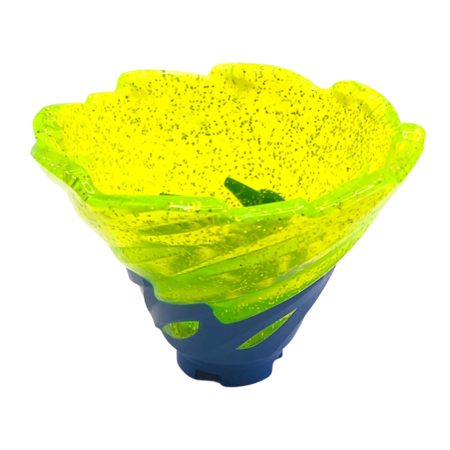 Tornado of Spinjitzu Narrow with Molded Glitter Trans-Neon Green Top pattern, Part# 50663pb07
