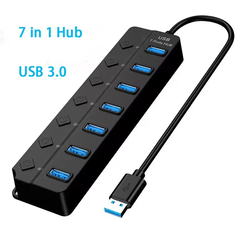 USB Type A 7 Port Hub For Light-Up Parts & MOCs