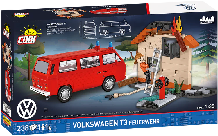 Volkswagen T3 Feuerwehr (Fire Engine) Van: COBI Set #24635 - Image 2