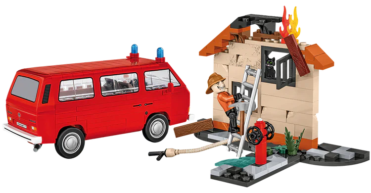 Volkswagen T3 Feuerwehr (Fire Engine) Van: COBI Set #24635 - Image 3