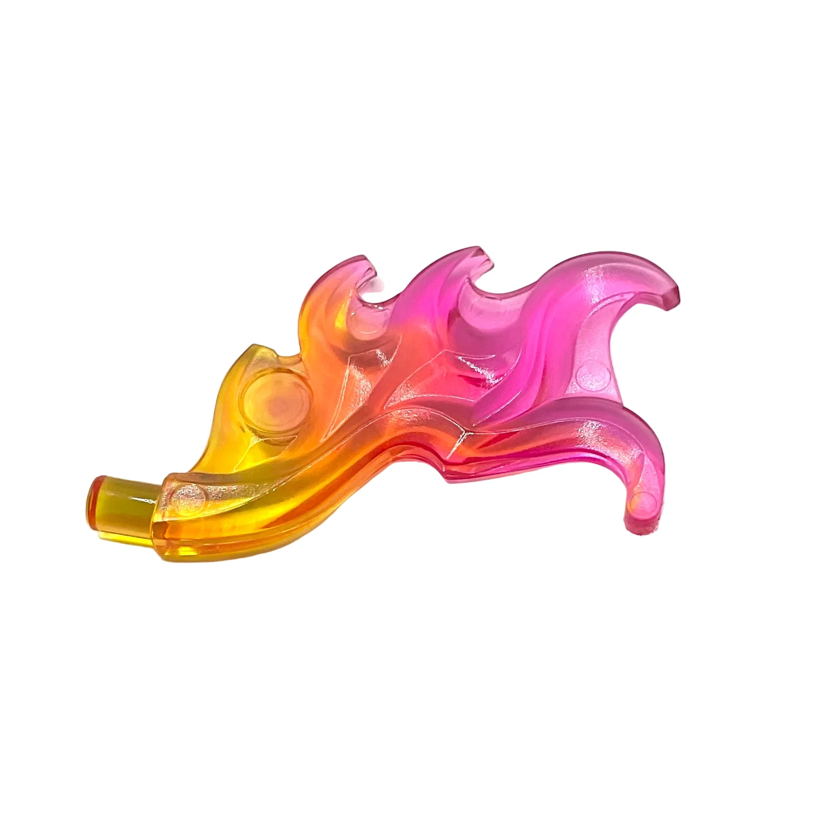 Wave Rounded Curved Wing with Flame with Marbled Trans-Dark Pink Pattern, Part# 18394pb04