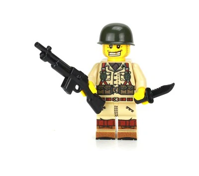 WW2 Single U.S. Army Soldier BAR Gunner Minifigure, BB98 - Image 2