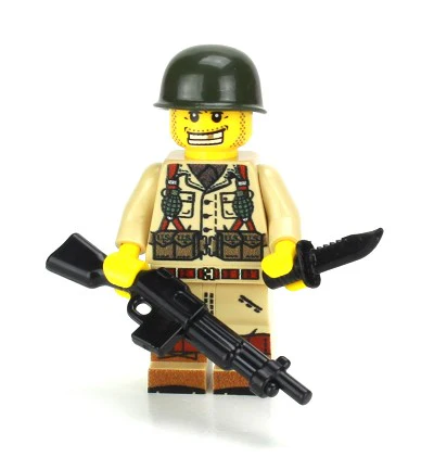 WW2 Single U.S. Army Soldier BAR Gunner Minifigure, BB98 - Image 3