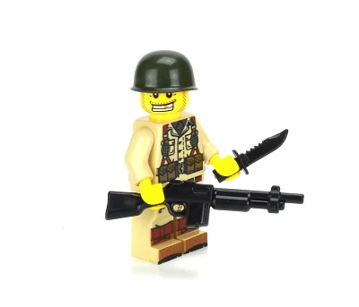 WW2 Single U.S. Army Soldier BAR Gunner Minifigure, BB98 - Image 4